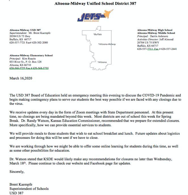 Special Board Meeting March 16, 2020