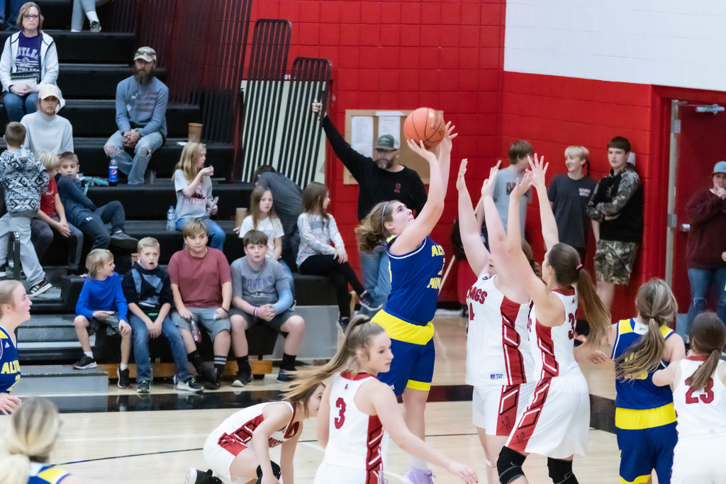 AMHS girls basketball-player shooting