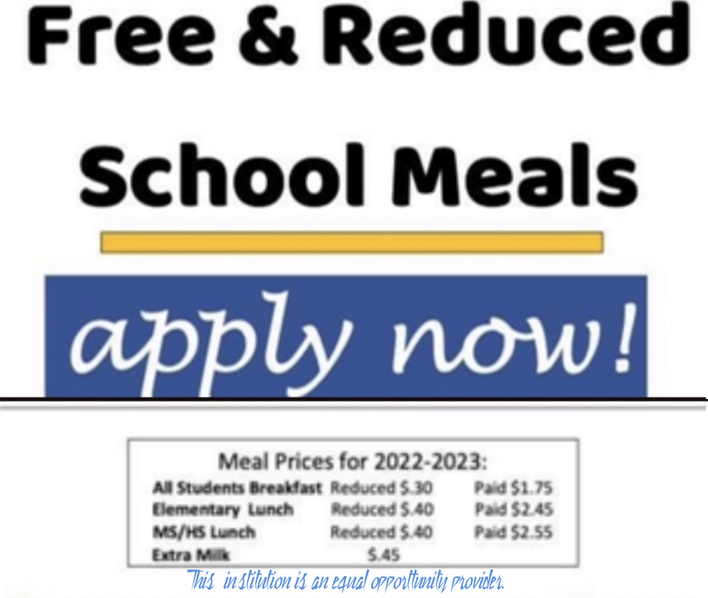 free/reduced meals image with prices